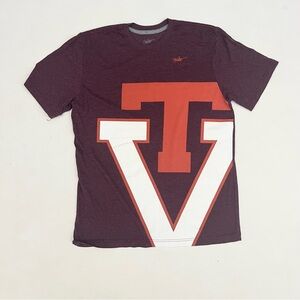 Virginia Tech Hokies large logo Nike maroon and orange men’s t shirt size XL